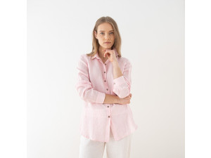Woman linen shirt M- SILVER