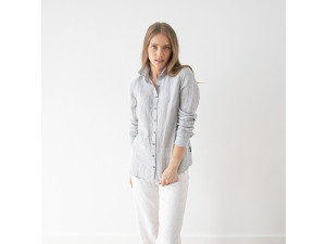 Woman linen shirt - ANTHRAZIT, L