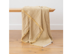 Linen Blanket Rustic - YELLOW
