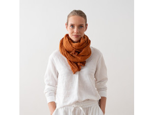 ECO Linen scarf, BRICK