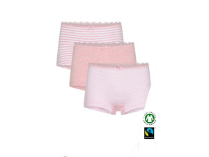 ECO Cotton Girls' boxer pants /simplepack - PINK with Lace - 3 pcs