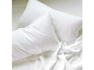 Linen flat sheet - MILKY WHITE