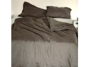 Linen bedding, prewashed - BROWN - 140 x 200 cm + 50 x 70 cm