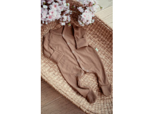 ECO Merino baby roomper - BROWN -  size 56 to 104