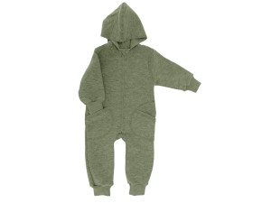 ECO Merino Baby's overall, boiled wool - GREEN - size 74 to 116