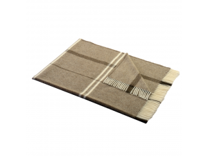 Sheep wool blanket - BEIGE Checkered