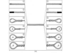 PP Artifical Hemp rope with endings, Ø 6 mm