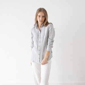 Woman linen shirt - ANTHRAZIT, L