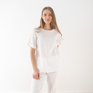 Woman linen shirt - ANTHRAZIT, L