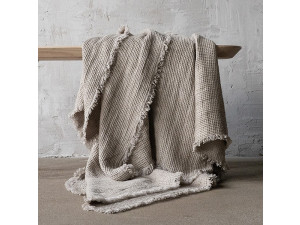 Linen Wafel Blanket - NATURAL