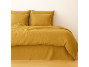 Linen flat sheet - MUSTARD