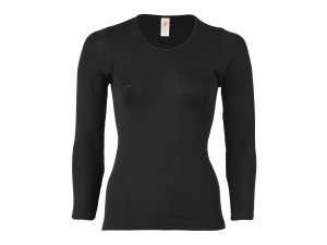 BIO Merino Silk Women Long Sleeve Shirt - BLACK