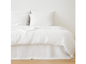 Linen flat sheet - MILKY WHITE