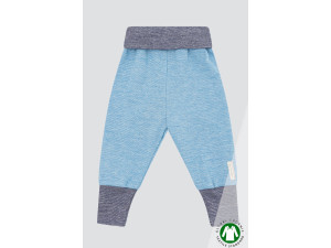 ECO Cotton, Merino Silk Baby Leggins, BLUE Melange