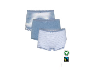 ECO Cotton Girls' boxer pants /simplepack - BLUE with Lace - 3 pcs