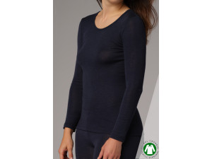 ECO Cotton Merino Silk Women shirt - DARK BLUE