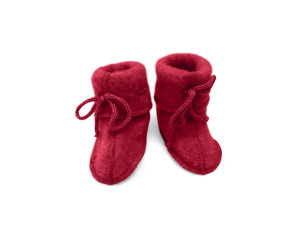 ECO Merino Baby's bootees, fleece - RED