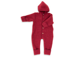 ECO Merino Baby's overall, fleece - RED - size 50 to 92