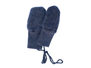 ECO Merino Baby's mittens, without thumb, fleece - BLUE