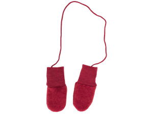 ECO Merino Baby's mittens, without thumb, fleece - RED