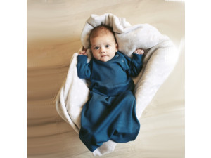 ECO Merino children´s sleeping bag - DARK PETROL BLUE -  size 0 to 4 years