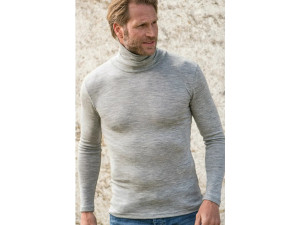 ECO Merino Silk Men's polo nec - GREY