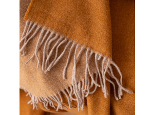 Sheep wool blanket, doubleface 130 x 180 cm- OCHRE
