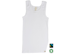 BIO Cotton children`s shirt, sleeveles, WHITE - 104 to 164