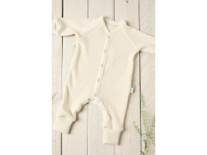 ECO Merino baby roomper - NATURAL -  size 56 to 104