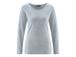 Women's Shirt, Long sleeves, Hemp, Cotton DH669 - GREY M, L
